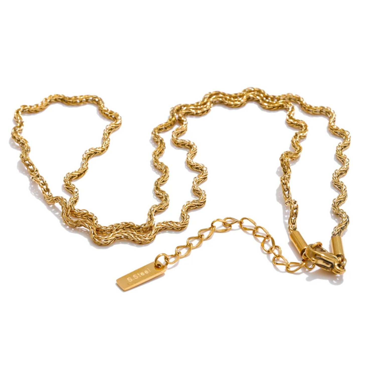 Onda – Collana (o Set con Bracciale) in Acciaio Inox Placcato Oro 18K - immagine 9