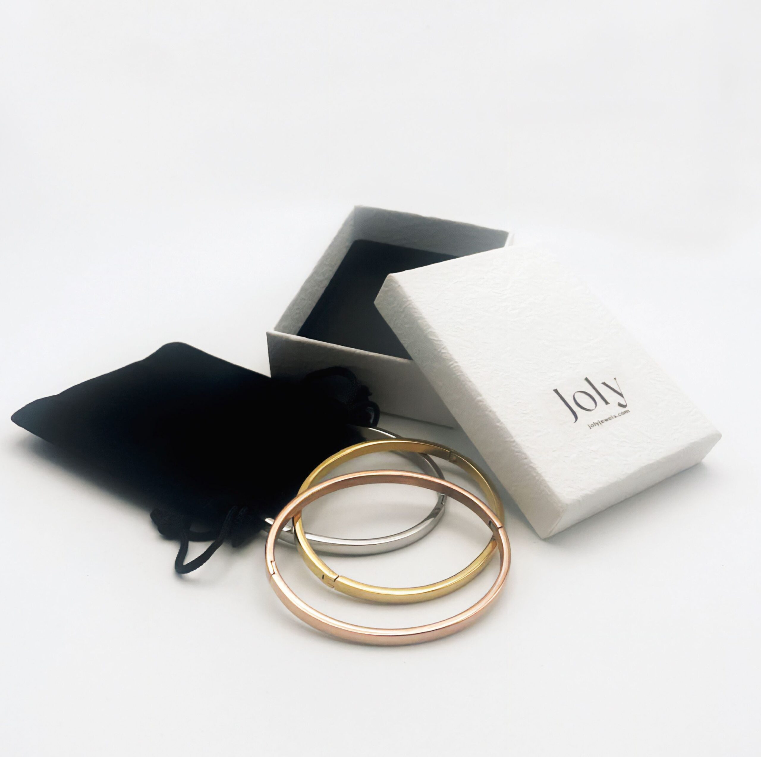 Ellipse Éclat – Set di bracciali rigidi in acciaio, tre tonalità