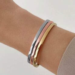 Ellipse Éclat – Set di bracciali rigidi in acciaio, tre tonalità