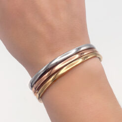 Ellipse Éclat – Set di bracciali rigidi in acciaio, tre tonalità