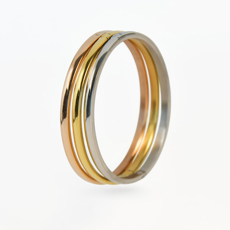 Ellipse &Eacute;clat &ndash; Set di bracciali rigidi in acciaio, tre tonalit&agrave;