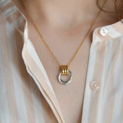 Nouè – Collana bicolore in acciaio