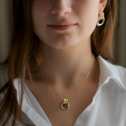Set Nou&eacute; &ndash; Collana e orecchini bicolore