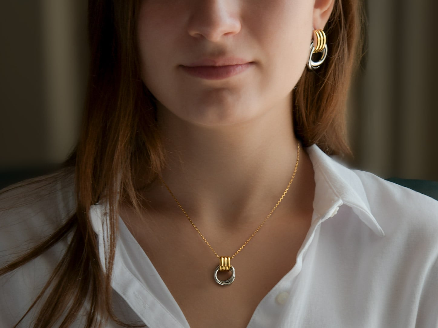 Set Noué – Collana e orecchini bicolore