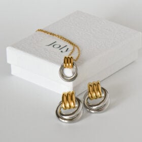 Set Nou&eacute; &ndash; Collana e orecchini bicolore